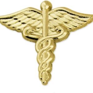 PinMart's Medical Caduceus Lapel Pin - Gold and SIlver Caduceus Pins for Medical Students and Professionals (10 Pack Gold)