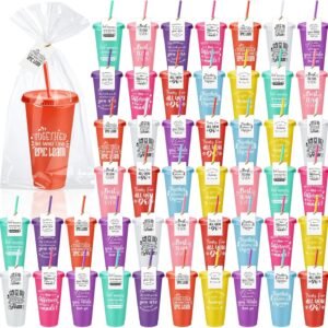 24 oz “Thank You” Tumblers with Lids & Straws (50-Set)