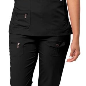 Women’s Scrub Set – V-Neck Top & Multi-Pocket Pants