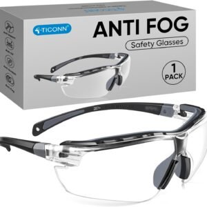 Anti-Fog Safety Glasses with UV Protection, Adjustable Arms