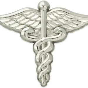 PinMart's Medical Caduceus Lapel Pin - Gold and SIlver Caduceus Pins for Medical Students and Professionals (100 pack Silver)