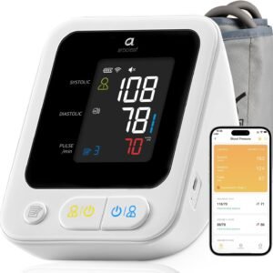 Arboleaf Blood Pressure Monitors for Home Use, Rechargeable Upper Arm Blood Pressure Monitor with Bluetooth App Tracking, Large Color Screen BP Machine, Wide Range Cuff 8.7-18.9"