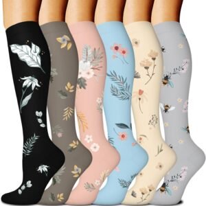 Compression Socks 15–20 mmHg (6 Pairs) – Unisex