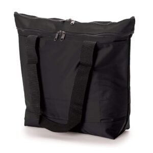 Waterproof Utility Tote with Reinforced Bottom, Lockable Zippers (Black)