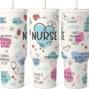 40 oz Travel Mug with Handle & Straw – Inspirational Design