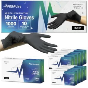 Black Nitrile Gloves, Latex-Free, Powder-Free (1000-Count)