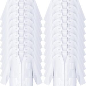 White Unisex Professional Lab Coat for Women Men Adults Long Medical Coat Lab Jacket for Grad Doctor
