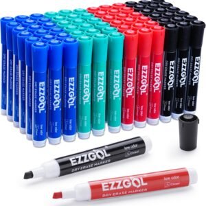 Dry Erase Markers Bulk, 72 Pack Basic Assorted Colors Red Blue Black Green Low Odor Whiteboard Markers